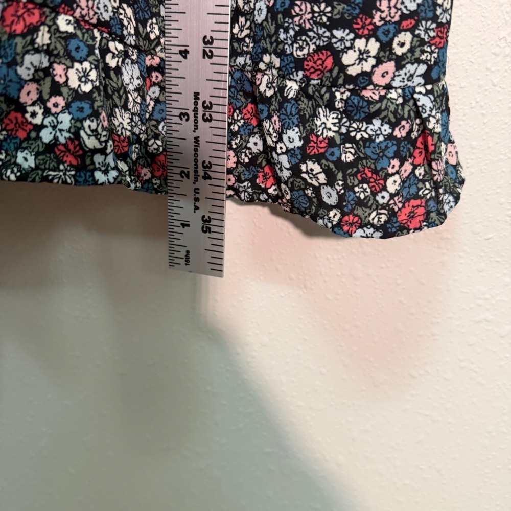 Abercrombie & Fitch Mini Dress Womens XL Black Floral Smocked Boho Cottagecore - Picture 15 of 16